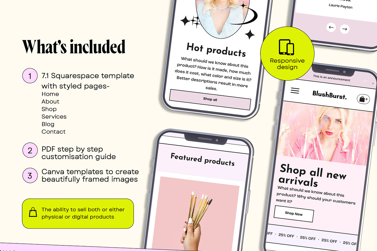 Blush Pink Pastel Website Template