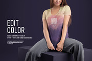 4 Mockup Woman V-Neck T-Shirt, a Shirt Mockup by Grow Design Craft Studio (Thumbnail 2 of 9)