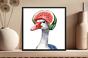 Watercolor Funny Silly Goose Clipart, an Illustration by DreamCafeArt (Thumbnail 6 of 7)