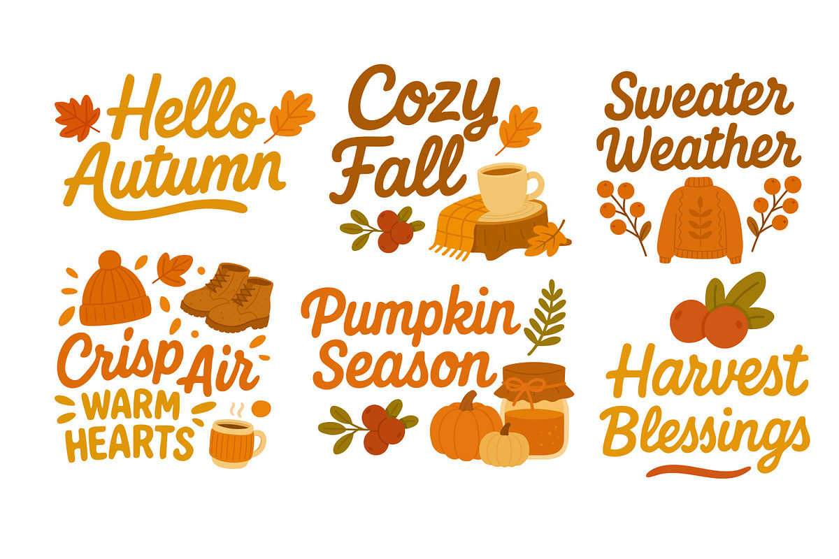 Autumn set, a Seasonal Illustration by ananastya (Photo 10 of 10)