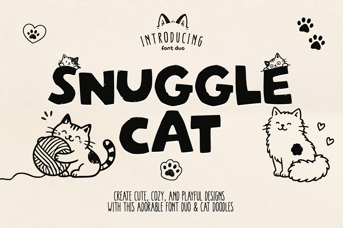 Snuggle Cat – Font Duo, a Handwritten Font by cocodesign (Photo 1 of 8)