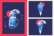 Retro Great wave off kanagawa food, a Food Illustration by Darts Lines (Thumbnail 1 of 7)