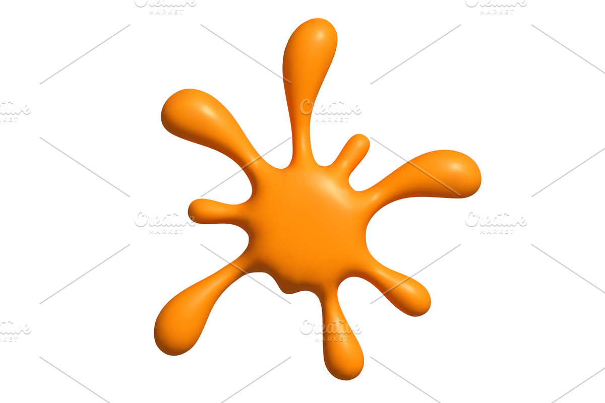An orange splash shape spreads, an Illustration by Woters little shop