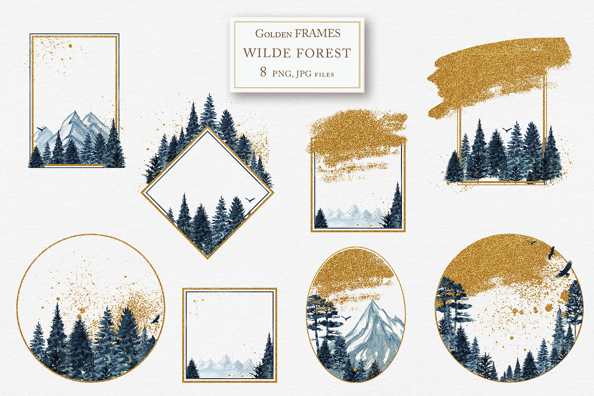 Winter Forest Mountain Gold, an Object Graphic by svetlanaARTdreams (Photo 5 of 16)