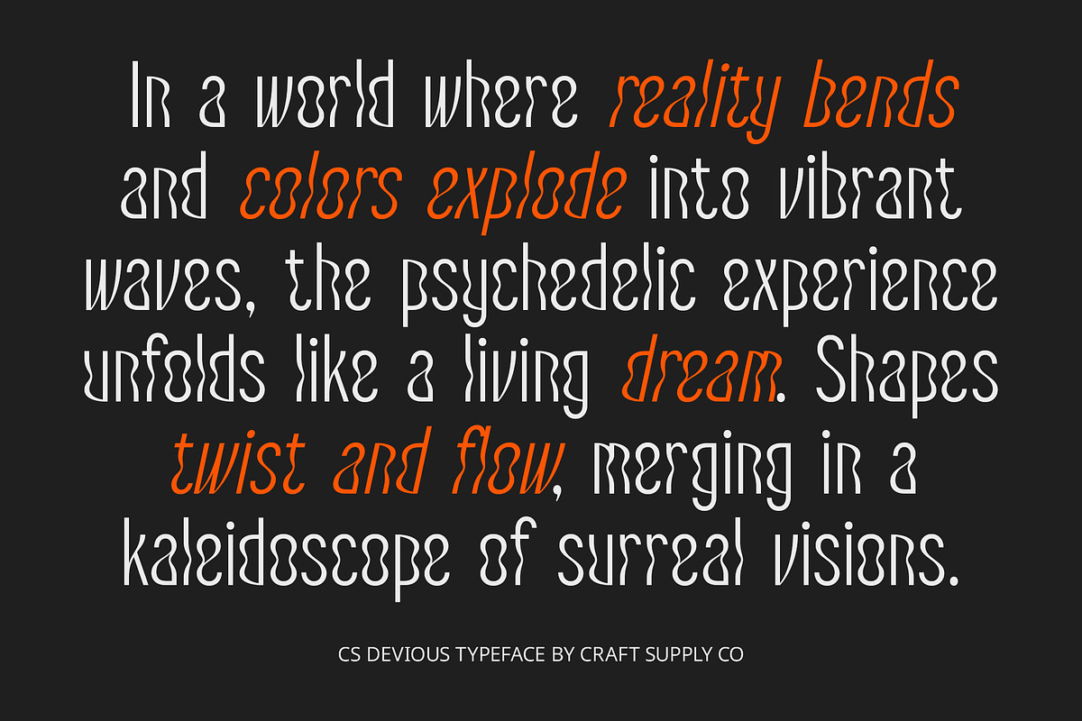 CS Devious – Psychedelic Font, a Sans Serif Font by Craft Supply Co. (Photo 4 of 8)