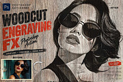 WOODCUT ENGRAVING SKETCH FX, an Action Add-On by Studio Retouch (Thumbnail 1 of 13)