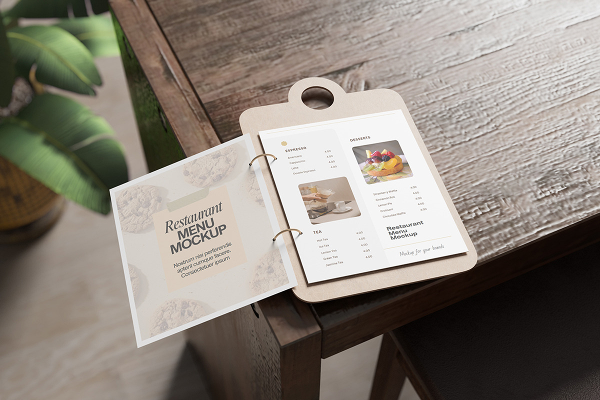 Aesthetic Restaurant Menu Mockup