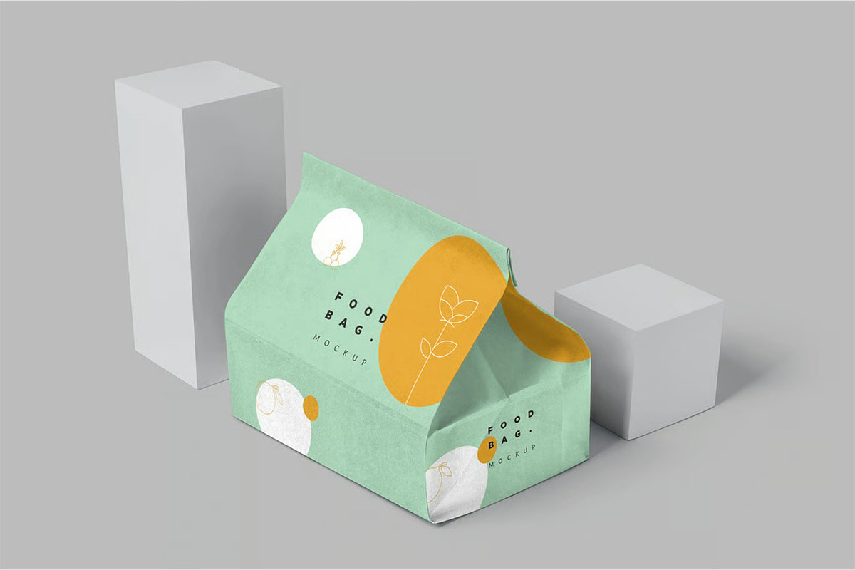 Paper Food Bag Mockups, a Packaging Mockup by megostudi0 (Photo 2 of 6)