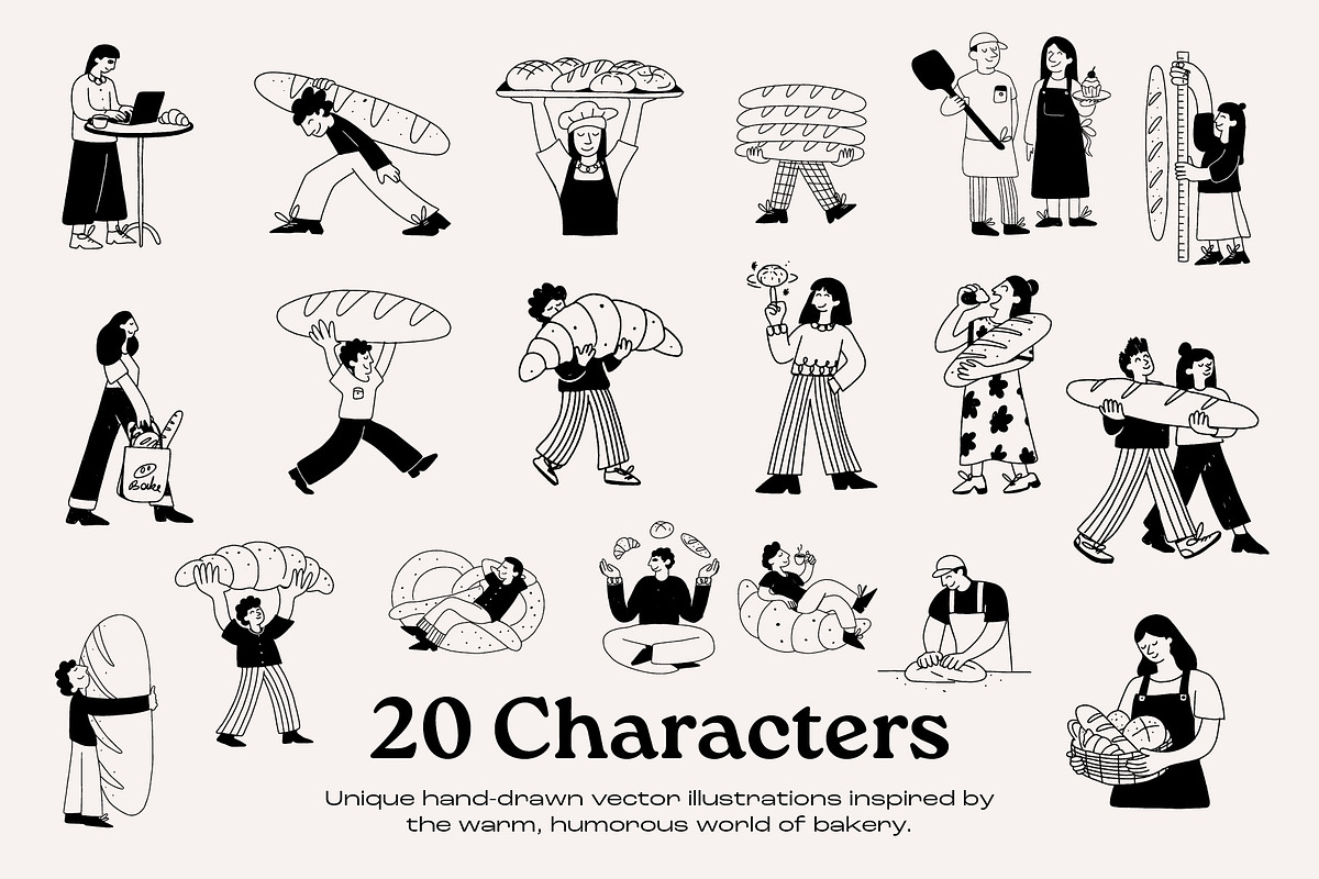 Bakery Illustrations vector set, a Food Illustration by dicreate (Photo 3 of 13)