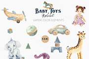 Watercolor Baby Toys & Alphabet, an Object Graphic by Ana-Sakuta (Thumbnail 18 of 21)