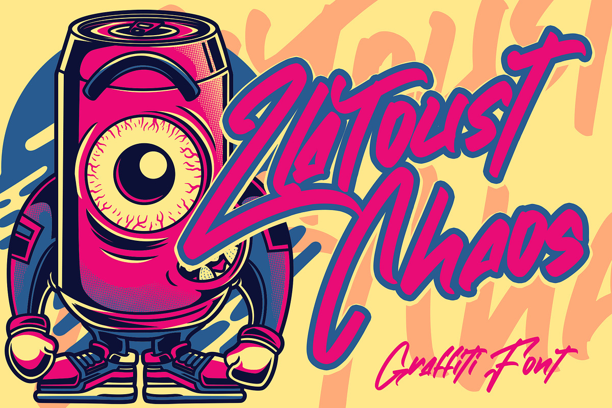 Zlatoust Chaos - Graffiti Font, a Script Font by Arendxstudio (Photo 1 of 8)