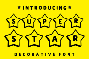 SUPER STAR, a Symbol Font by Fourteen Letter