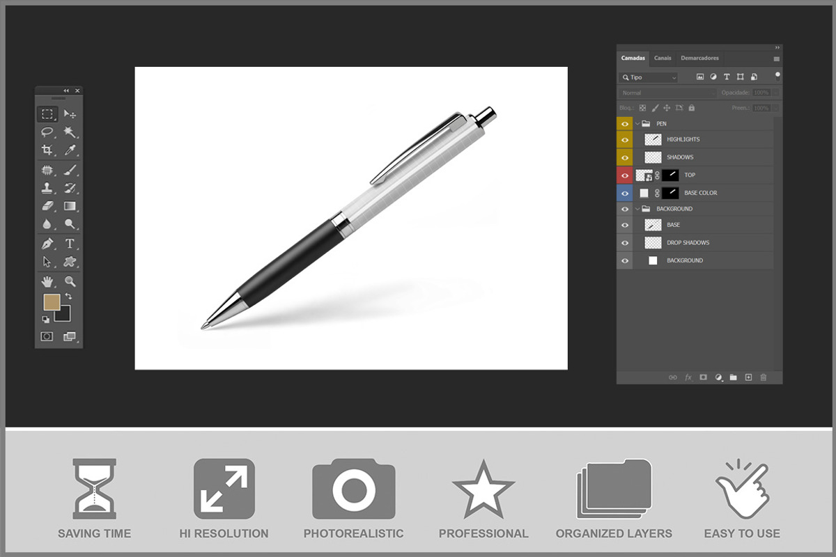 Pen Mockup PSD, a Pens & Pencil Mockup by Bruno's Shop (Photo 3 of 4)
