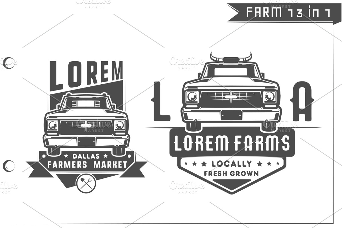13 in 1 Set of farm truck emblems, a Graphic by Hadanello88 (Photo 3 of 4)