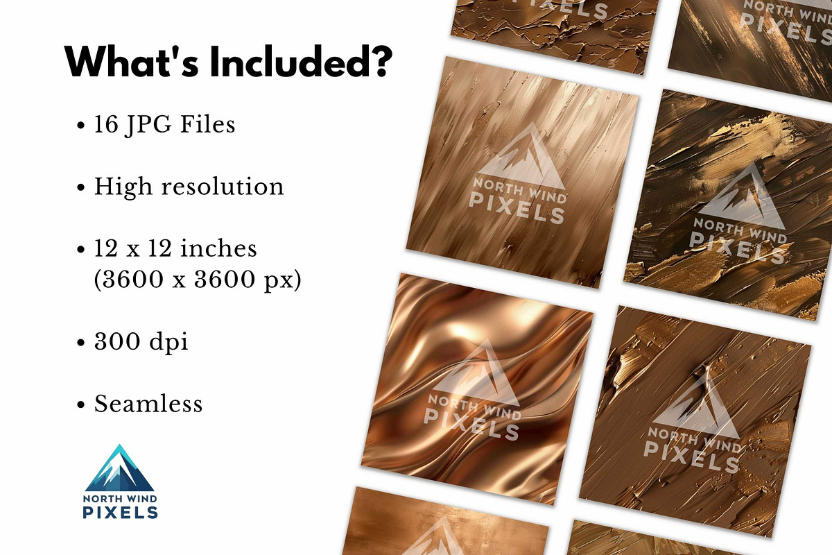 16 Bronze Paint Textures, Tileable, a Texture Graphic by NorthWindPixels (Photo 3 of 4)