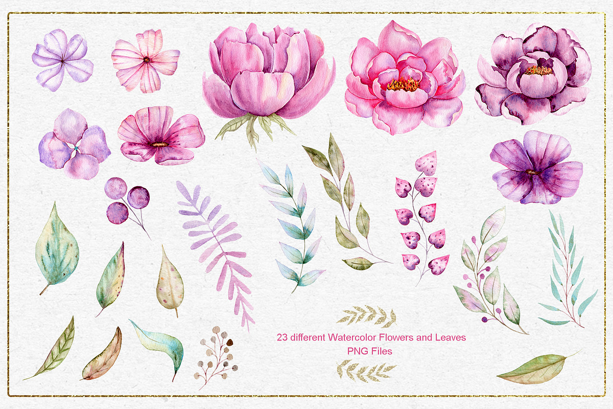 Watercolor Animals anf Flowers, an Animal Illustration by TanataDesign (Photo 8 of 13)