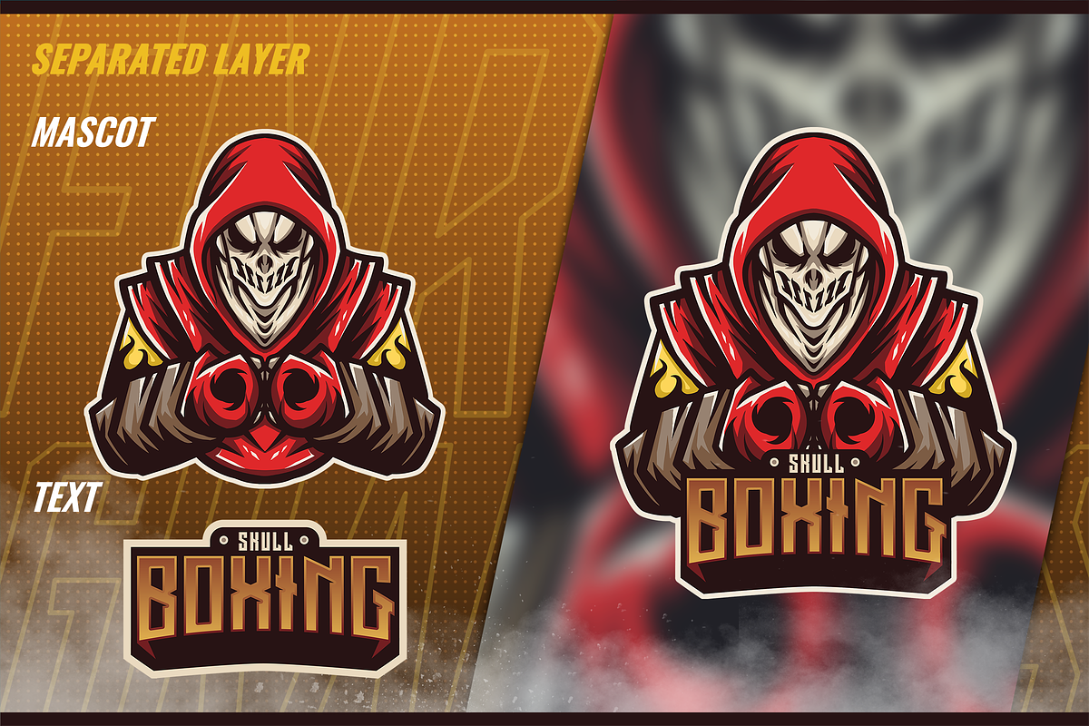 Skull Boxing - ESport & Mascot Logo, a Branding & Logo Template by FNR Graphics (Photo 3 of 5)