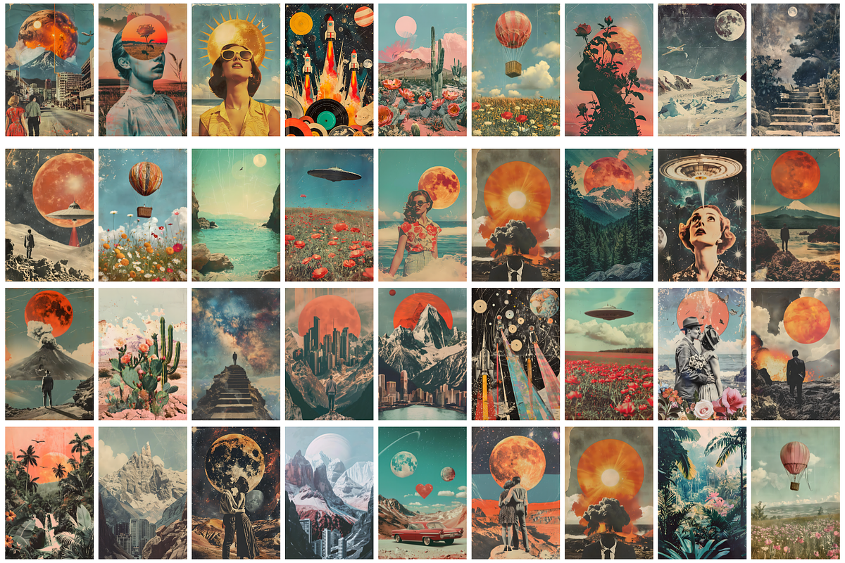 Retro Surreal Collage Posters, a Background Graphic by Amiraliya (Photo 7 of 9)