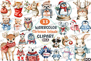 Christmas Animals Clipart, an Illustration by DreamCafeArt (Thumbnail 1 of 7)