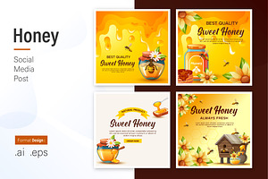 Honey Social Media Post Design