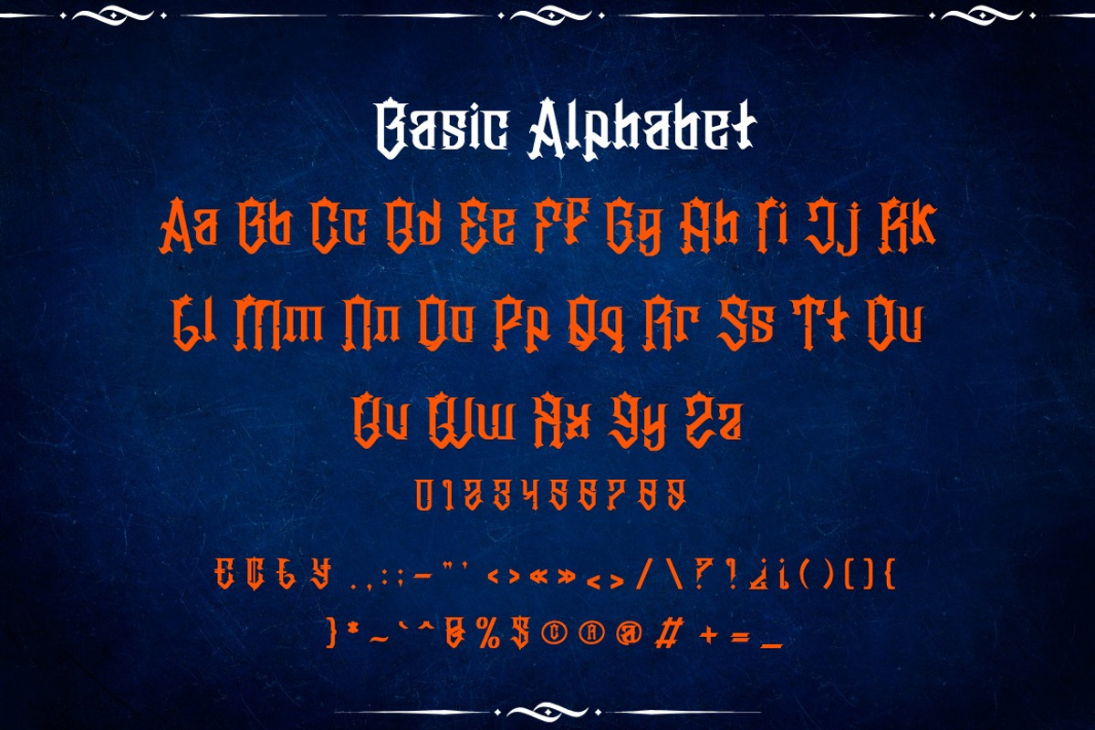 Zeularys - Decorative Blackletter, a Blackletter Font by Dhabee (Photo 2 of 16)