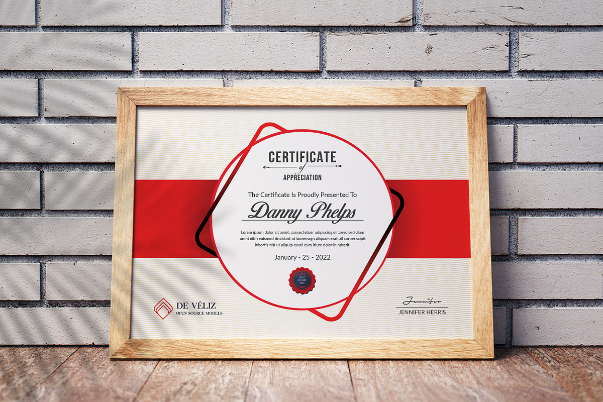 Landscape Certificate Template, a Stationery Template by ResumeDevisers (Photo 4 of 6)