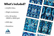 12 Blue Stained Glass Digital Papers, a Pattern Graphic by NorthWindPixels (Thumbnail 3 of 4)