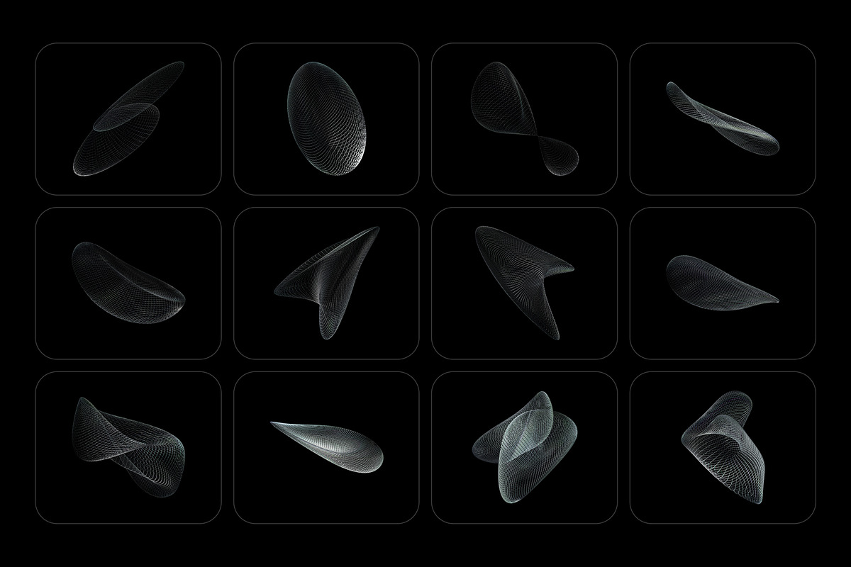 3D Chrome Wireframes - 73 shapes, an Object Graphic by assetpro.design (Photo 8 of 12)