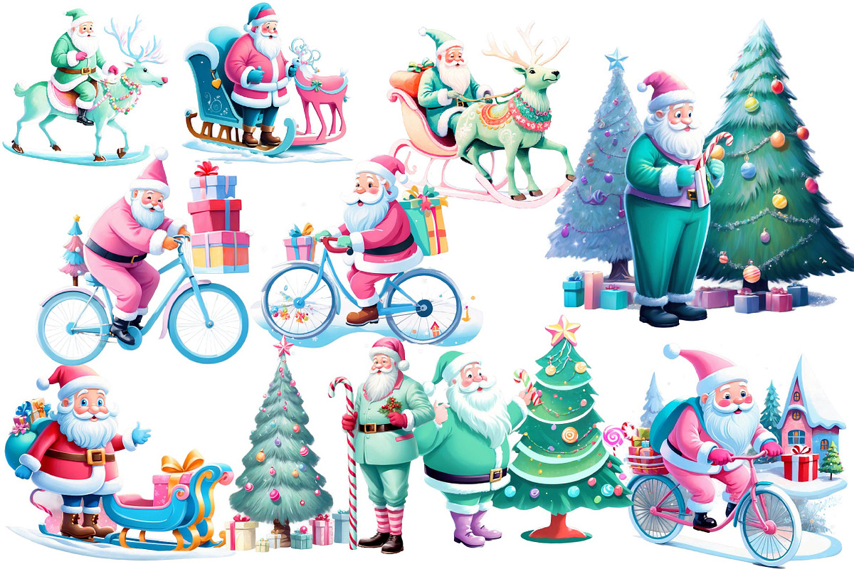 Pastel Mint Santa Clipart, an Arts & Entertainment Photo by Wow Magic (Photo 5 of 5)