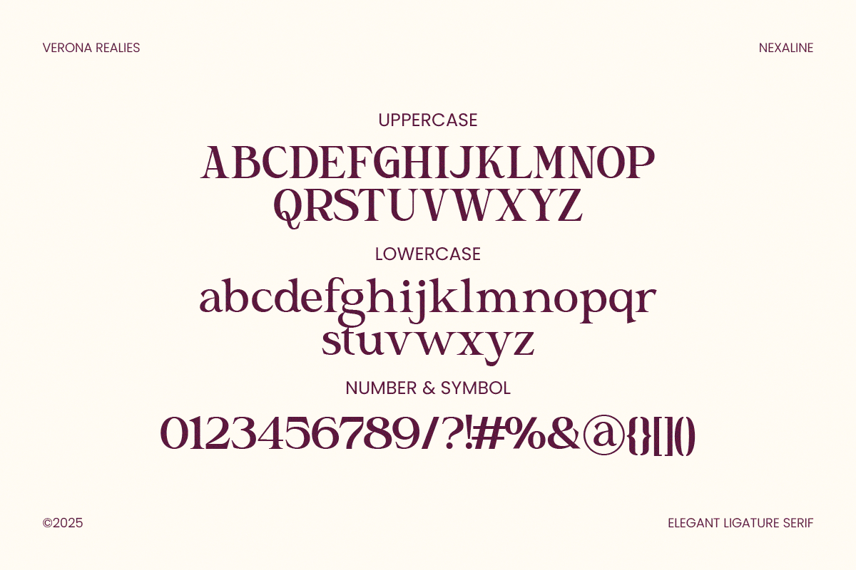 Verona Realies - Elegant Serif Font, a Serif Font by NexaLine (Photo 9 of 10)