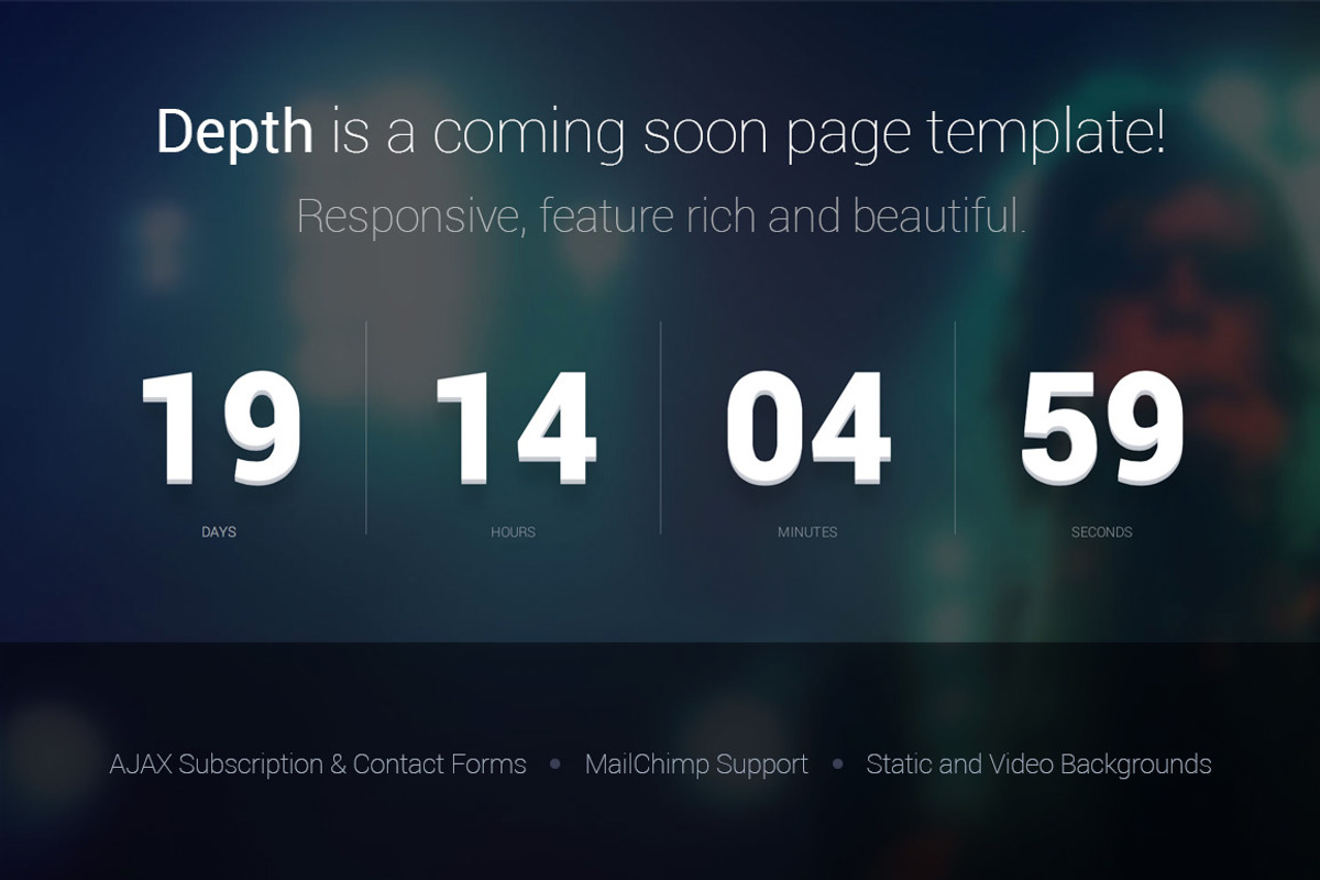Depth — Coming Soon Page Template, a Bootstrap Template by Design as Religion