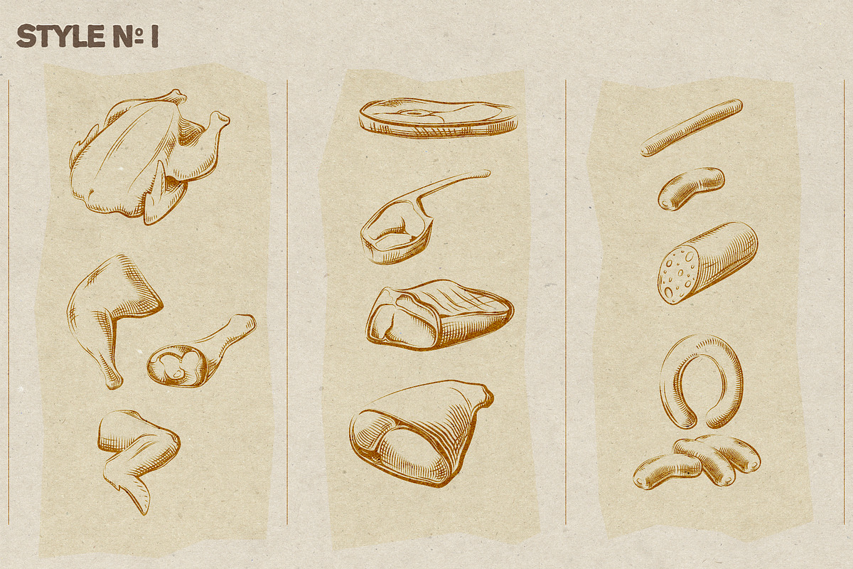 Meat & chicken | Illustration pack, an Animal Illustration by Level up (Photo 2 of 5)