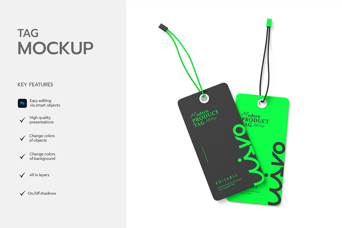 Hanging Tag Mockup Set Template