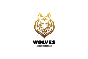 Wolves Head Logo Template