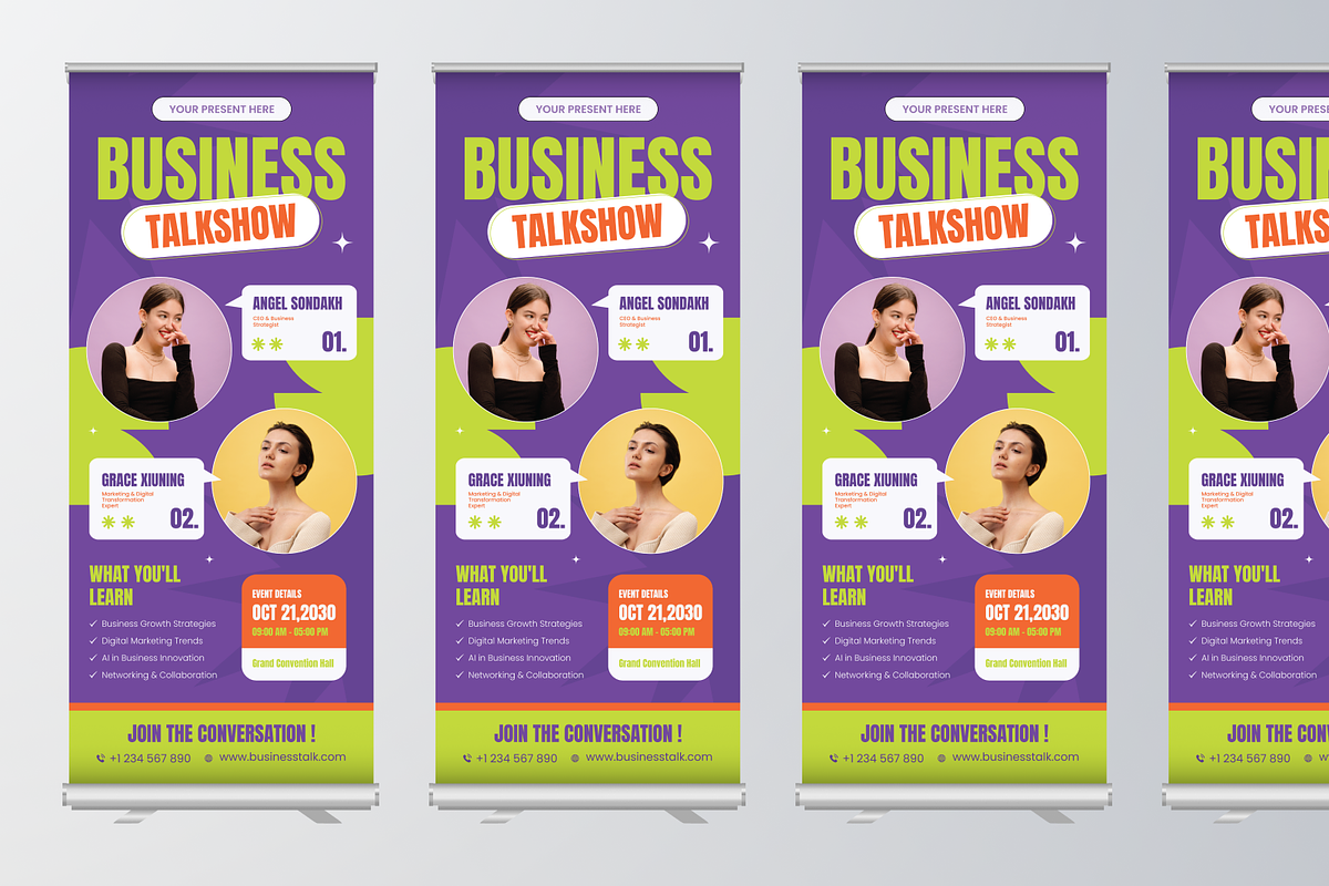 Creative Talk Show Roll Up Banner, a Poster Template by Annora Studio (Photo 4 of 6)