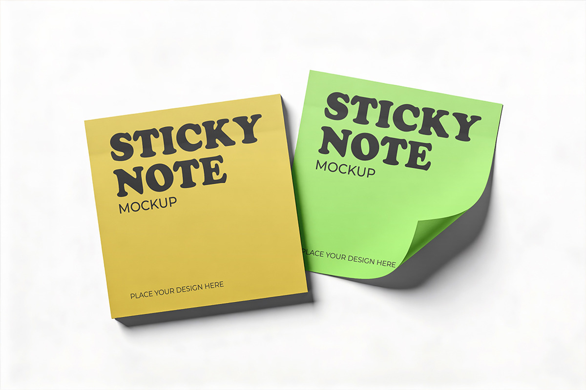 Sticky Note Mockup, a Product Mockup by Pitchlook.Studio