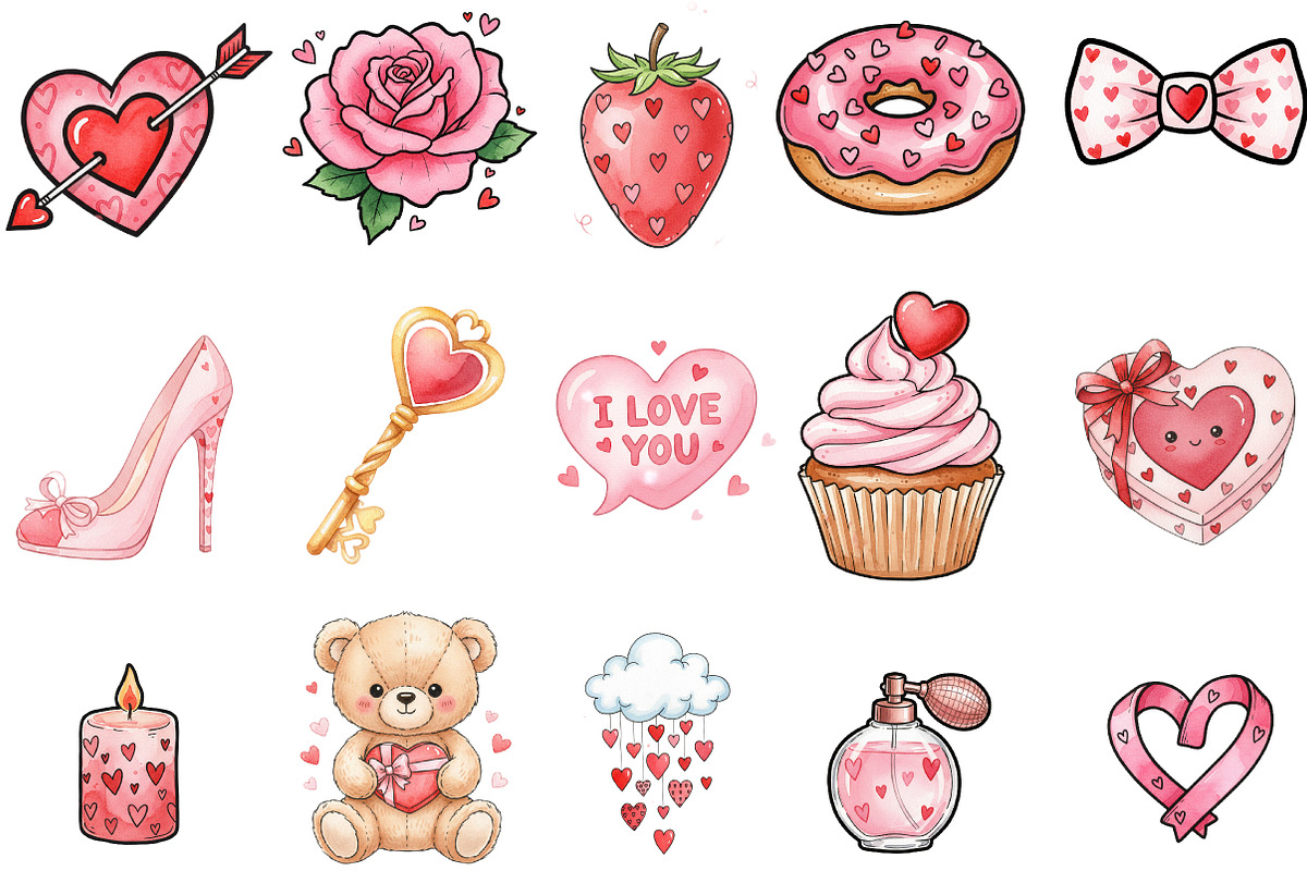 Valentine's Day Clipart, an Illustration by Designking (Photo 2 of 5)