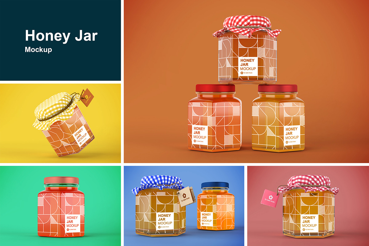 Honey Jar Mockup, a Cups & Container Mockup by Qaleb Studio (Photo 1 of 13)