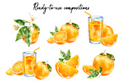 Orange Watercolor Clipart - PNG, a Food Illustration by Eves_Aquadreams (Thumbnail 5 of 11)