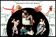 Naughty Pin Up Girls - 50 Clipart, an Illustration by Lilithcollageart (Thumbnail 1 of 6)