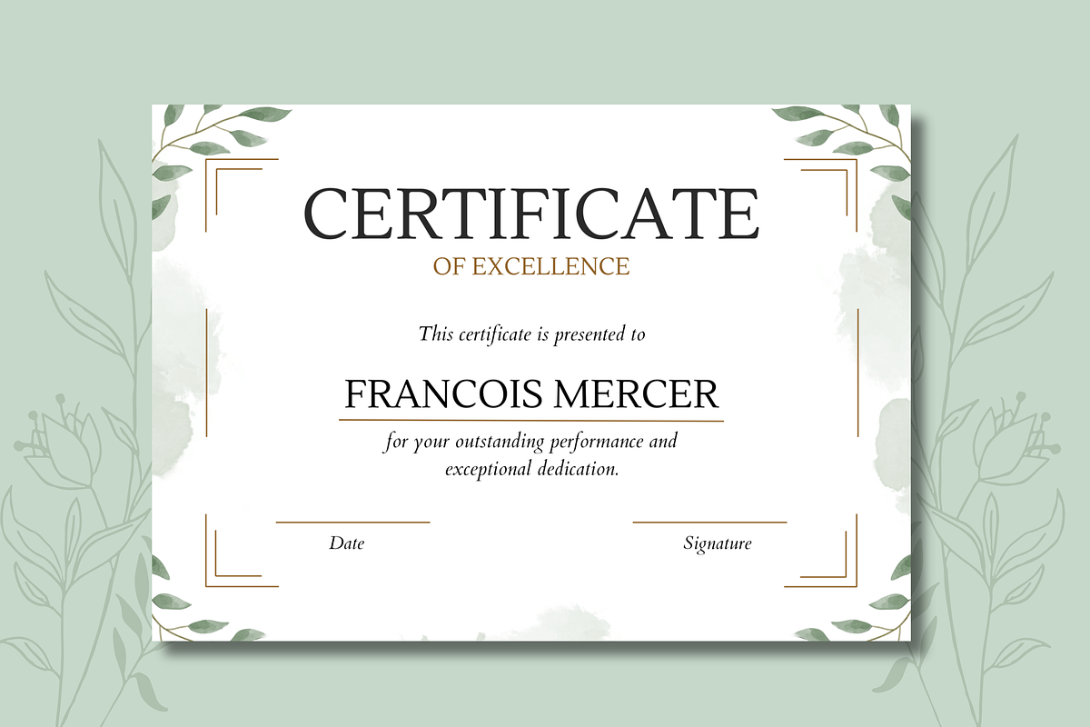 5 Organic Certificates Templates, a Templates & Theme by TemplateCastleStore (Photo 5 of 9)