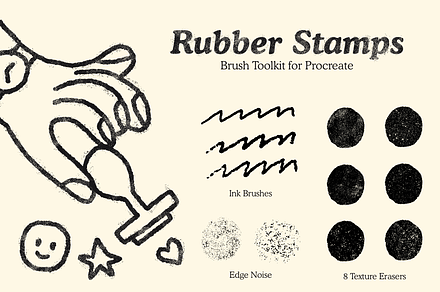 Rubber Stamps Brushes for Procreate