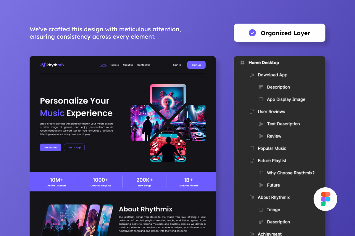 Rhythmix - Music Landing Page, a Landing Page Template by productype1 (Photo 2 of 5)