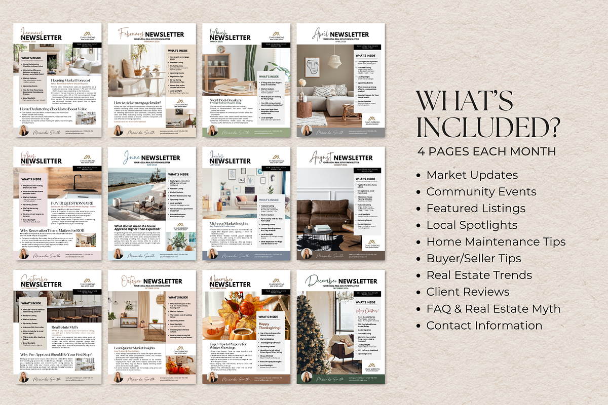 12 Month Real Estate Newsletter, a Brochure Template by ShopRShop (Photo 2 of 9)