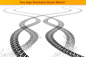 Big Vector Tire Tracks Set