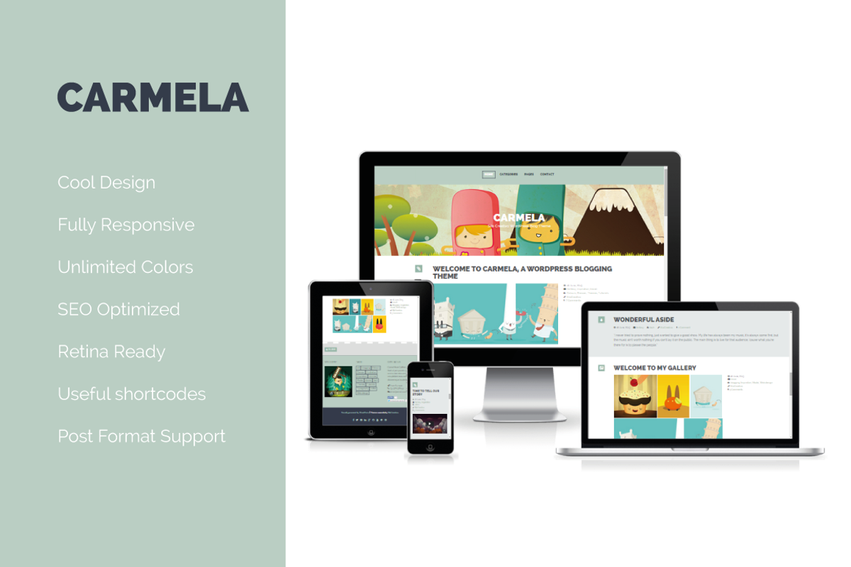 Carmela - Responsive WordPress Theme, a WordPress Template by SiloCreativo (Photo 1 of 3)
