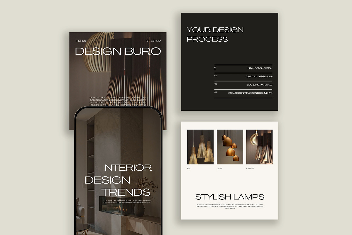 Interior Design Instagram Templates, a Social Media Template by Instprofi | Studio Estimo (Photo 1 of 8)