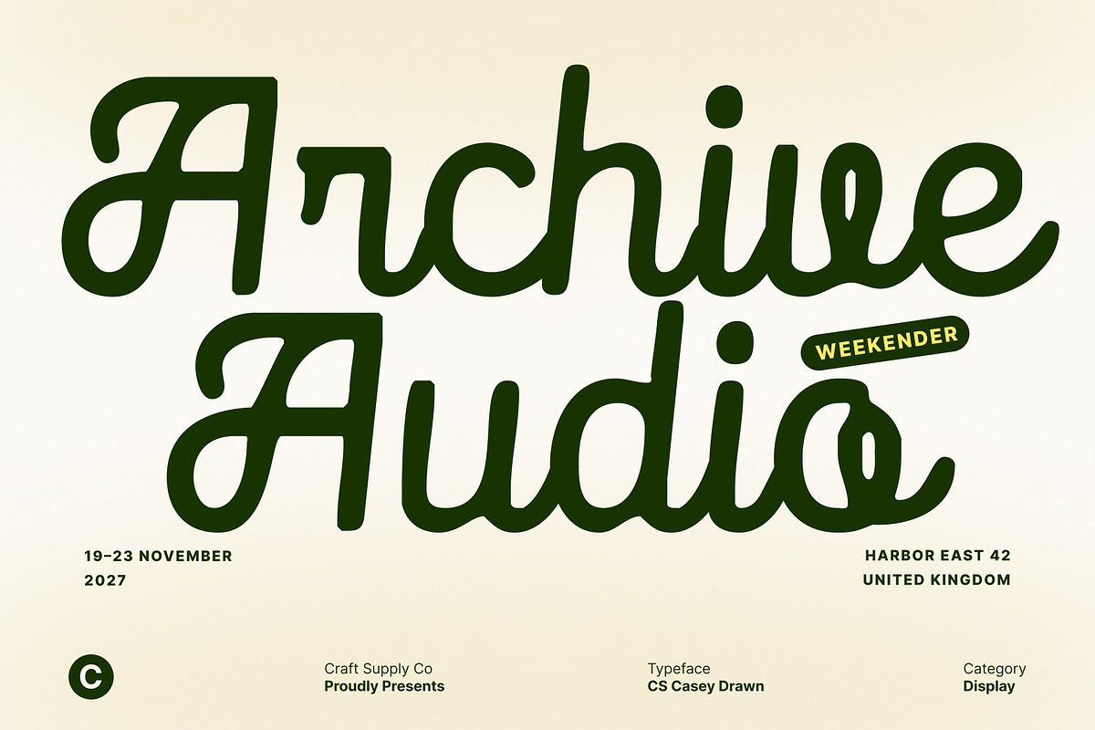 CS Casey Drawn, a Script Font by Craft Supply Co. (Photo 2 of 8)