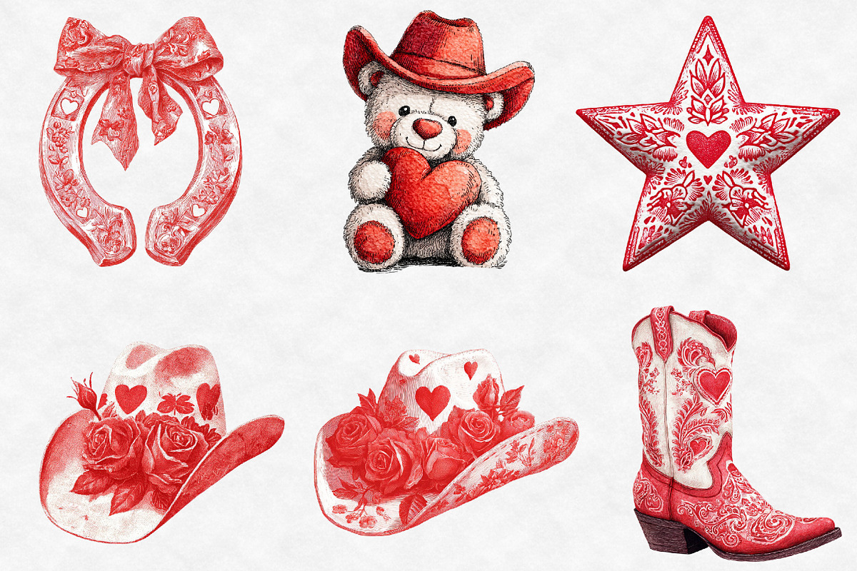 Western Valentine's Day PNG Clipart, an Illustration by Designworld (Photo 3 of 6)
