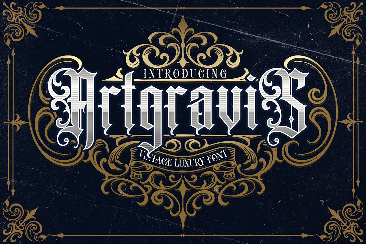 Artgravis Modern Blackletter, a Blackletter Font by dansdesign (Photo 1 of 7)